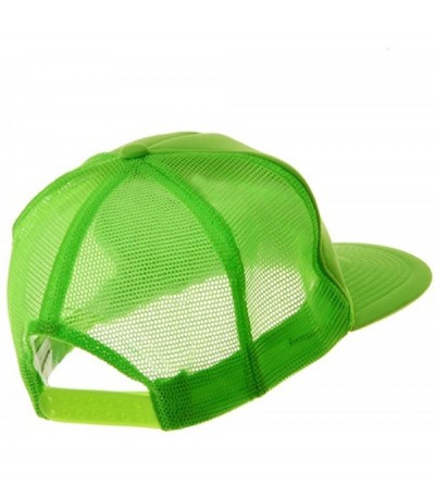 Baseball Caps 5 Panel Neon Color Poly Mesh Cap - Neon Green - Green - CD114F2OUEX $15.31