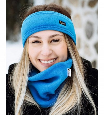 Cold Weather Headbands Canadian Handmade Unisex Triple-Layer Micro Fleece Headband - Aqua - CX18I32EM9S $10.87