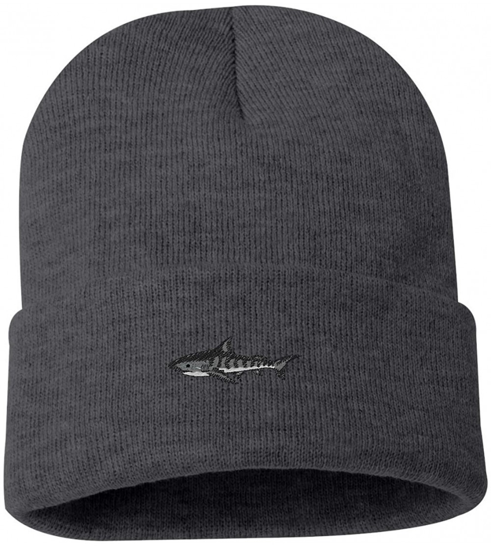 Skullies & Beanies Tiger Shark Custom Personalized Embroidery Embroidered Beanie - Gray - CZ12N5IF12D $14.01