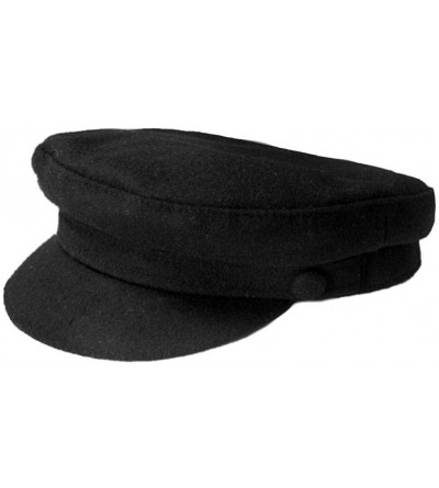 Newsboy Caps Mariner Breton Melton Wool Cap - Black - CB18I3LZ3CM $19.99
