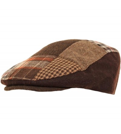 Newsboy Caps Mens Patchwork Winter Flat Cap with Wool - Grey - C911GOY8OSD $11.33