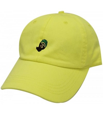 Baseball Caps Flying Sloth Cotton Baseball Dad Caps - Lemon - CZ184D60YWW $10.29