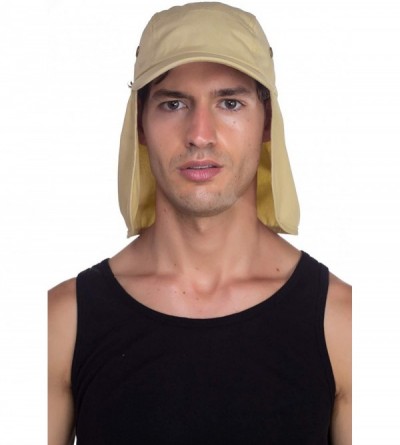 Sun Hats Fishing Sun Cap UV Protection - Ear Neck Flap Hat - Khaki - CP17AZ3OS5D $12.83
