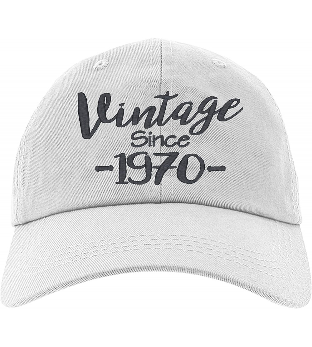 Baseball Caps Cap 50th Birthday Gift- Vintage Aged to be Perfected Since 1970 Baseball Hat - White - C9180GQ7ADW $17.89