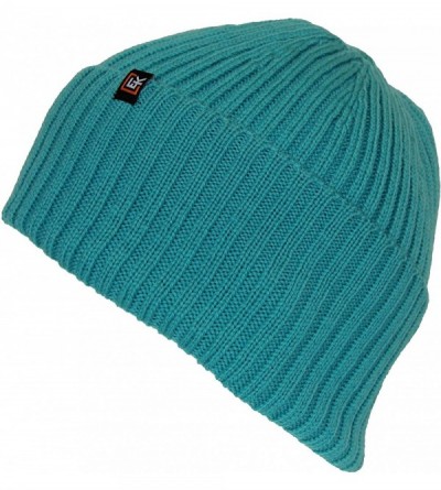 Skullies & Beanies 100% Wool Rib Knit Beanie Hat Cap for Women & Men - Teal - C0182W705CA $20.98