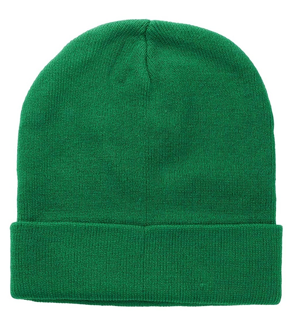 Skullies & Beanies Men Women Knitted Beanie Hat Ski Cap Plain Solid Color Warm Great for Winter - 1pc Kelly Green - CN186UCMY...
