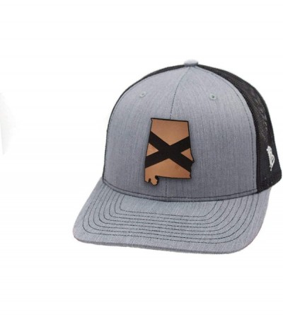Baseball Caps Alabama 'The 22' Leather Patch Hat Curved Trucker - Heather Grey/Black - C018IGORGHH $28.87