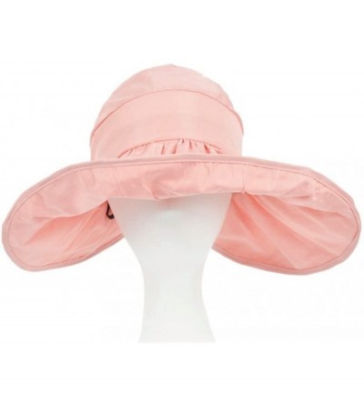 Skullies & Beanies Summer Collapsible Large Wide Brimmed Sun Hat Anti-UV Hat Sun Beach Empty Hat - Pink - C318DCN599D $9.20