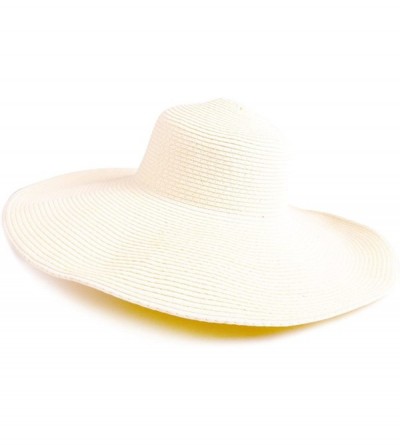Sun Hats Big Solid Color Floppy Sun Hat - Off White - C911LUJ2OAZ $8.68