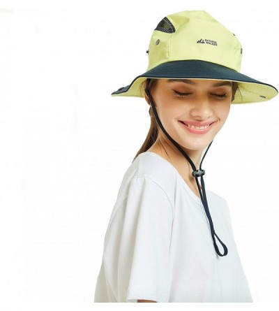 Sun Hats Unisex Summer Sun Hat Wide Brim UV Protection Mesh Bucket Cap Adjustable Fishing Cap - Fruit Green - CU18RZ0L8WK $19.67