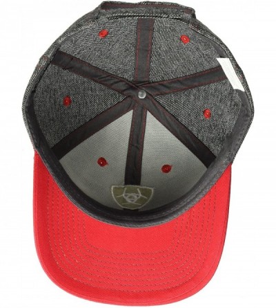 Baseball Caps Men's Gray Red Bill Fabric Cap - Gray - CN17YRE7XWZ $18.42