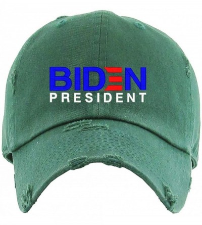 Baseball Caps President Election Embroidered Adjustable Distressed - Hunter Green - C91986LWKZG $20.61