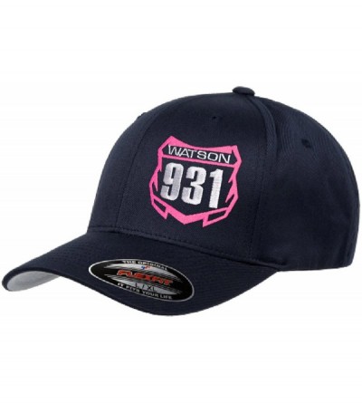 Baseball Caps Custom Personalized Motocross Number Plate Flexfit Hat - Pink - C01855YC8DZ $28.04