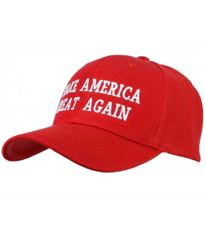Baseball Caps Adult Embroidered Make America Great Again Trump Adjustable Ballcap - Red - CT18R3DSNQ5 $13.88