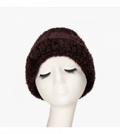 Skullies & Beanies Winter Chunky Warm Beanie Fleece Skull Caps Slouchy Hats Thick Cable Knit Snow Ski Cap for Women - Brown -...