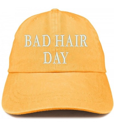 Baseball Caps Bad Hair Day Embroidered 100% Cotton Baseball Cap - Mango - CL185LTRXSC $16.95
