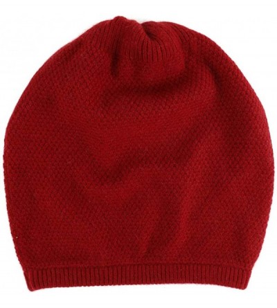 Skullies & Beanies 100% Cashmere Beanie Hat for Women Soft and Warm - Red - C5193ZMSXC5 $31.99