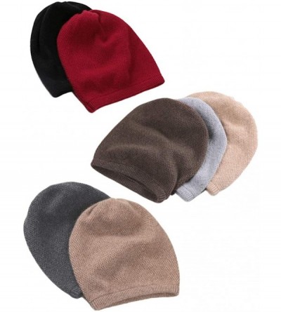Skullies & Beanies 100% Cashmere Beanie Hat for Women Soft and Warm - Red - C5193ZMSXC5 $31.99
