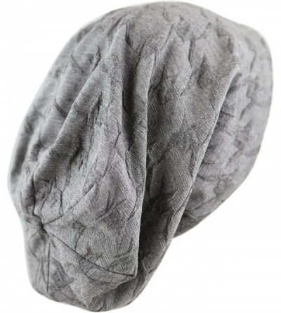 Skullies & Beanies Warm Soft Baggy Fleece Lined Long Slouchy Beanie Hat - Grey - CP127OEMEYB $8.91