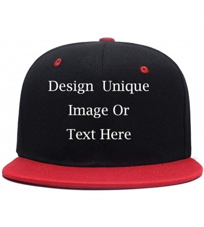 Baseball Caps Men Women Custom Flat Visor Snaoback Hat Graphic Print Design Adjustable Baseball Caps - A-red - CK18HCQNDKT $1...