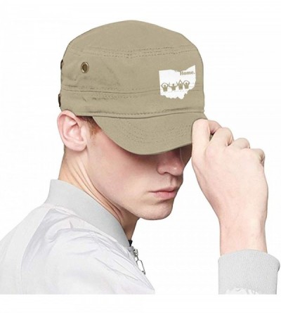Baseball Caps Ohio Home State Cotton Newsboy Military Flat Top Cap- Unisex Adjustable Army Washed Cadet Cap - Natural - CF18X...