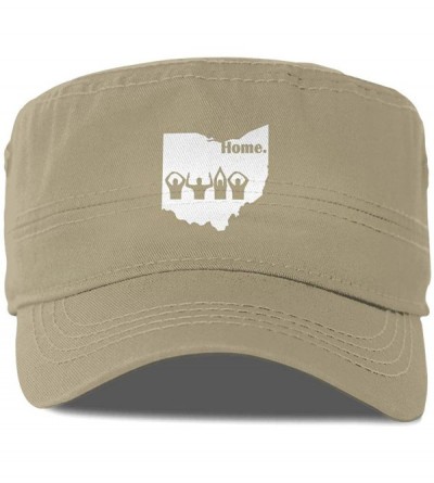 Baseball Caps Ohio Home State Cotton Newsboy Military Flat Top Cap- Unisex Adjustable Army Washed Cadet Cap - Natural - CF18X...