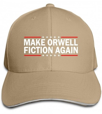 Baseball Caps Make Orwell Fiction Again Trucker Hat Baseball Cap Adjustable Sandwich Hat - Natural1 - CO18YOLQX09 $11.50