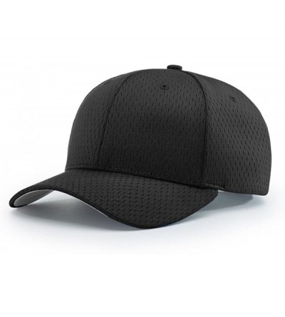 Baseball Caps 414 Pro Mesh Adjustable Blank Baseball Cap Fit Hat - Black - CM1873ZMOOU $7.58
