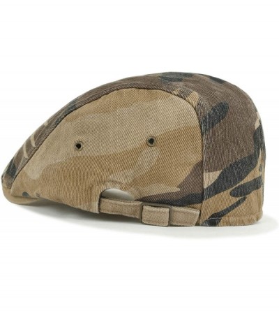 Newsboy Caps Camouflage Cotton Fitted Gatsby Newsboy Hat Cabbie Hunting Flat Cap - Beige - CD18QS9S6AU $19.08