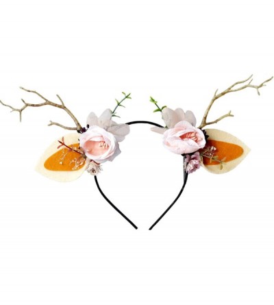 Headbands Adjustable Flower Headband Hair Wreath Floral Garland Crown Halo Headpiece with Ribbon Boho Wedding Festival - X - ...