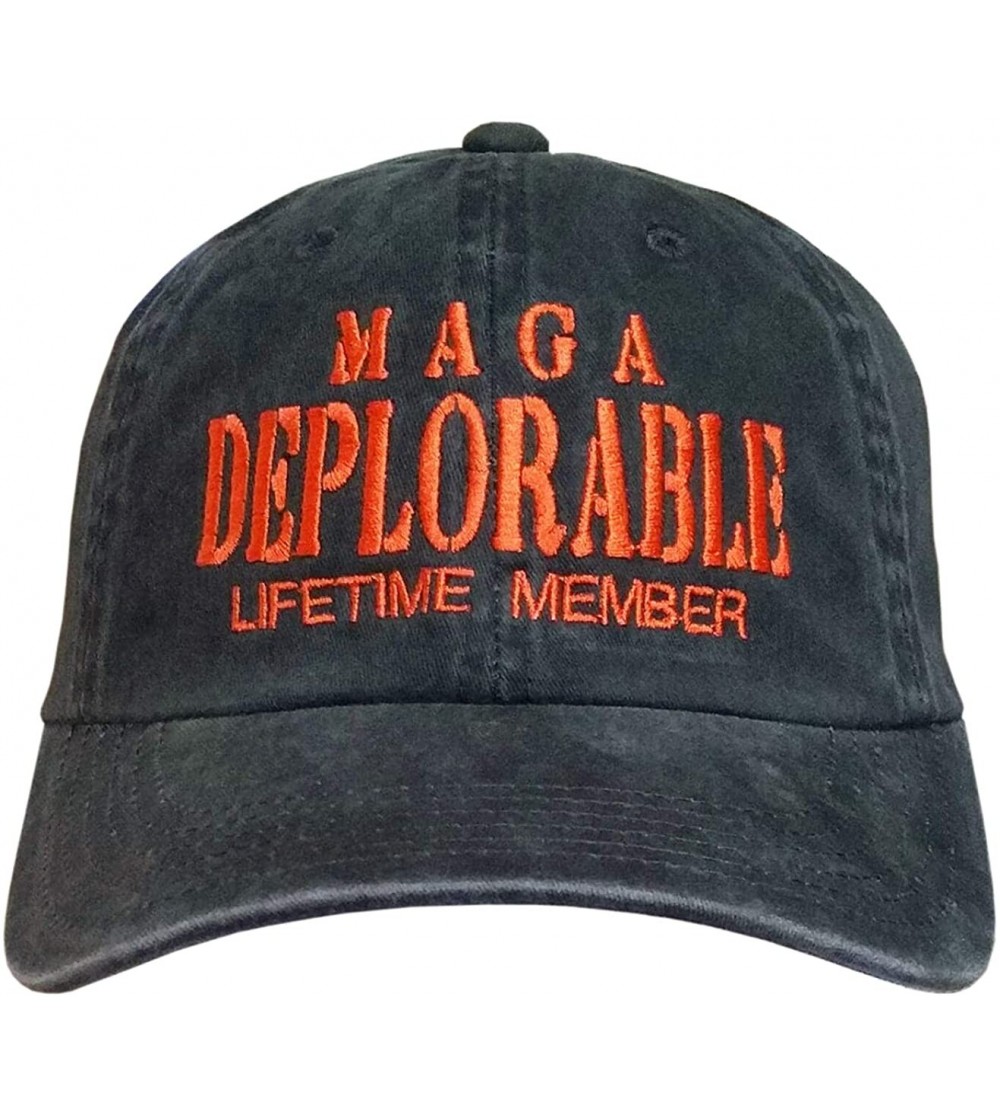 Baseball Caps Deplorable Lifetime Member - You Can Leave Trump 2020 Hat - Distressed Black/Orange Maga Deplorable - CG18S6LME...