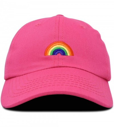 Baseball Caps Rainbow Baseball Cap Womens Hats Cute Hat Soft Cotton Caps - Hot Pink - C818MCAWMRU $12.20