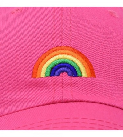 Baseball Caps Rainbow Baseball Cap Womens Hats Cute Hat Soft Cotton Caps - Hot Pink - C818MCAWMRU $12.20