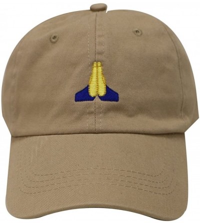 Baseball Caps Pray Emoji Cotton Baseball Cap Dad Hats - Khaki - C212JQZSOBN $12.82
