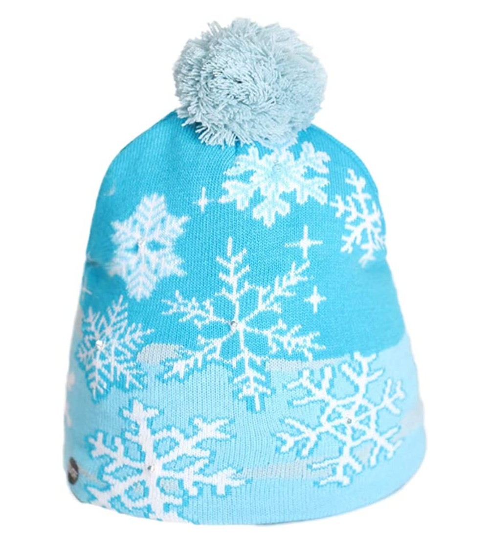 Skullies & Beanies Women Men Crochet Knitted Ball Stripe Stars Winter Warm Beanie Hat Ski Cap - Snowflake - CM18LH0SWDZ $15.56