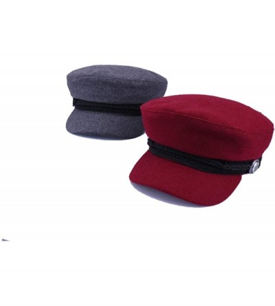 Newsboy Caps Women Ladies Girls Wool Blend Baker Boy Peaked Cap Newsboy Hat Cap Fashion - Gray - CQ1935KQU2R $13.03