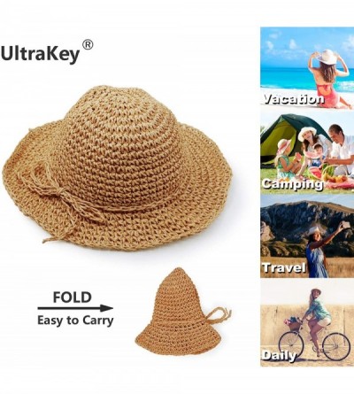 Sun Hats Straw Hat- Handmade Beach Wide Brim Cap Foldable Outdoor Sun Hat Beach Headwear for Adult Children Man Women - CT194...