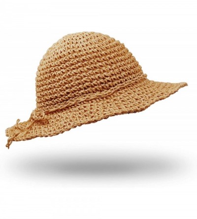 Sun Hats Straw Hat- Handmade Beach Wide Brim Cap Foldable Outdoor Sun Hat Beach Headwear for Adult Children Man Women - CT194...