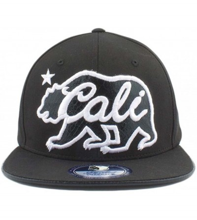 Baseball Caps California Republic Glitter Bear Flat Bill - Black/Black - CK1291J99YF $13.09