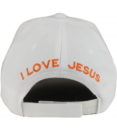 Baseball Caps John 3-16 I Love Jesus 3D Embroidered Christian Structured Baseball Cap - White - CB185CIRSLL $17.77