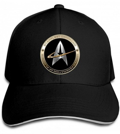 Baseball Caps Star Trek Logo Baseball Cap Unisex Cotton Cap Sports Outdoors Cap Black - CE18RX6RWH8 $14.66