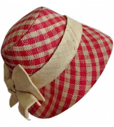 Sun Hats Raffia Gingham Sun Hat Raff-1 - Red - C611YBN8R1X $44.20