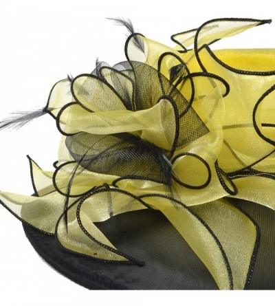 Sun Hats Womens Kentucky Derby Church Dress Fascinator Tea Party Wedding Hats S056 - Floral Yellow - C2180AUW3QA $22.11