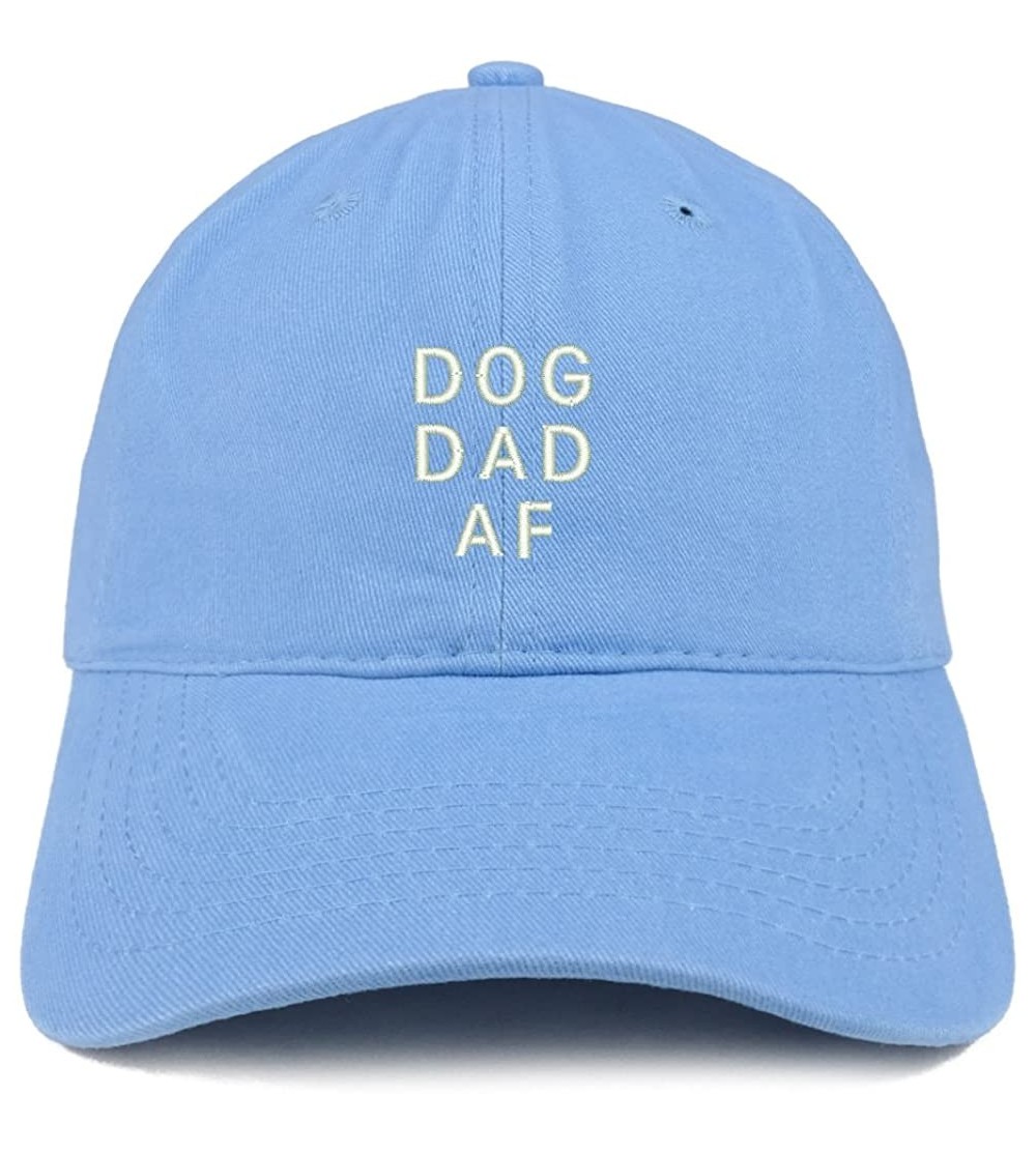 Baseball Caps Dog Dad AF Embroidered Soft Cotton Dad Hat - Carolina Blue - C918EYKL2WL $21.00