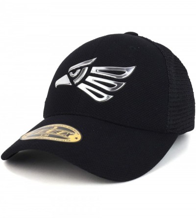 Baseball Caps High Frequency Hecho en Mexico Eagle Fitted Trucker Cap - Black Silver - CO18OA9ZCLE $15.61
