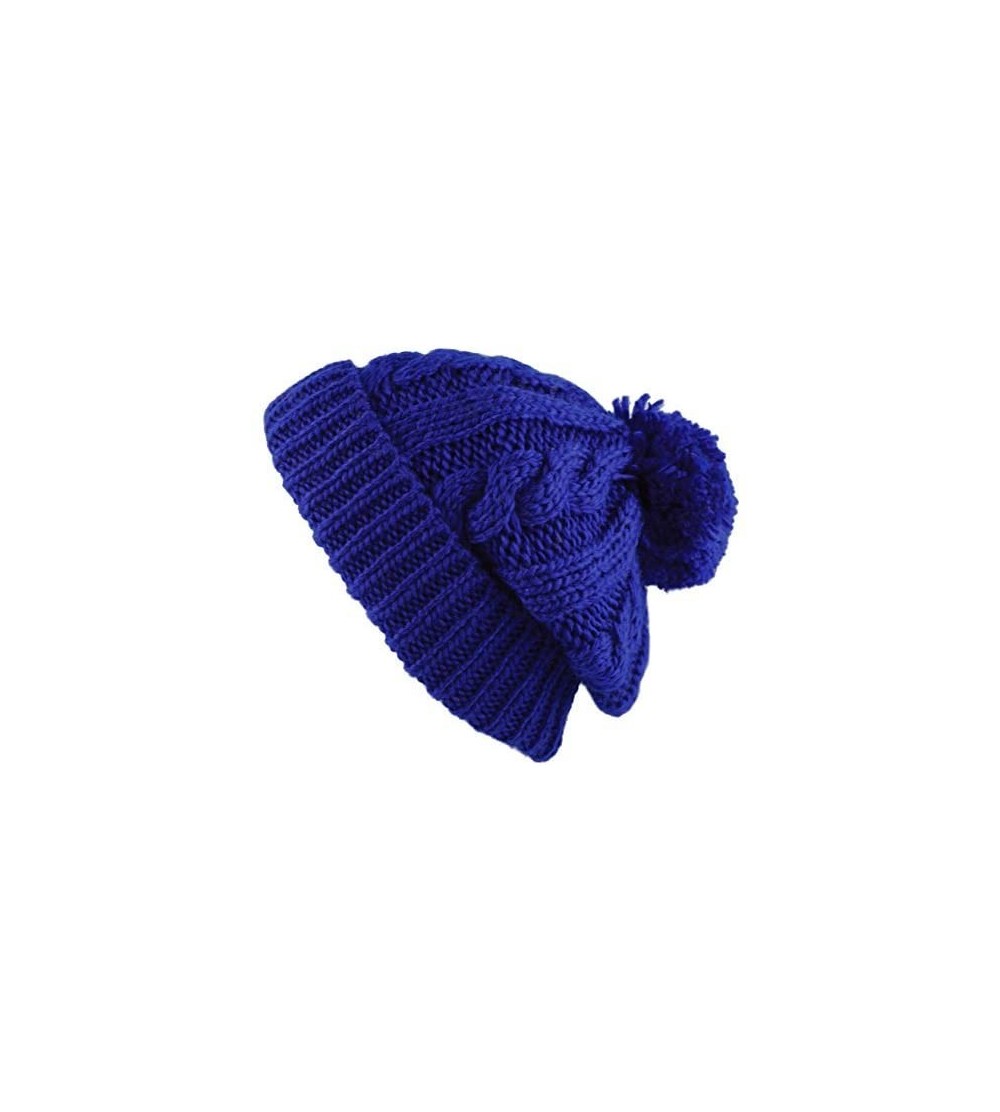 Skullies & Beanies Women Winter Oversized Chunky Thick Stretchy Knitted Pom Pom Beanie Fleece Lined Beanie Hat - 1. Curly Roy...