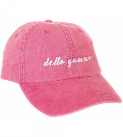 Baseball Caps Delta Gamma (N) Sorority Baseball Hat Cap Cursive Name Font dg - Hot Pink - CK188U29UX2 $25.25