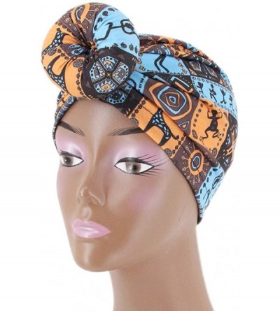 Skullies & Beanies Shiny Metallic Turban Cap Indian Pleated Headwrap Swami Hat Chemo Cap for Women - Sky Blue - C718A4NK8ZA $...