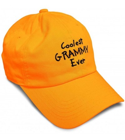 Baseball Caps Custom Soft Baseball Cap Coolest Grammy Ever Black Embroidery Twill Cotton - Orange - CO18ZO2AANK $14.69