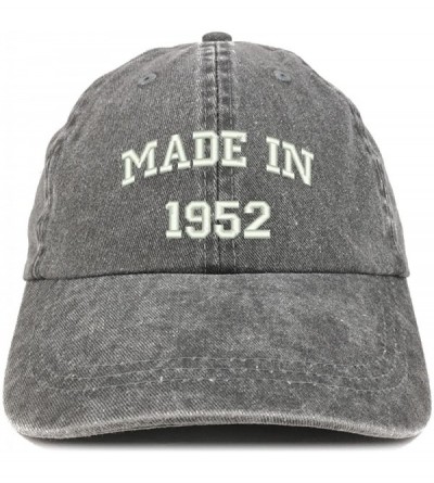 Baseball Caps Made in 1952 Text Embroidered 68th Birthday Washed Cap - Black - CH18C7HD7MS $14.80